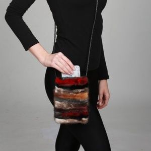 RESTOCKED Multicolor Mink Fur Sections Pouch